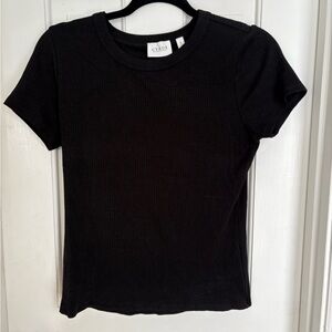 Cyrus Black Ribbed Top